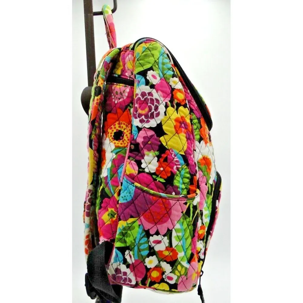 Vera Bradley Va Va Bloom Retired Pattern Backpack 4 Zip Pockets 2 Bottle Holders